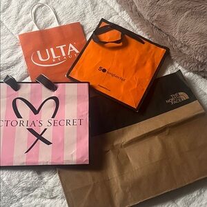 Victoria's Secret, Ulta, Sunglass Hut, The North Face Shopping Bags